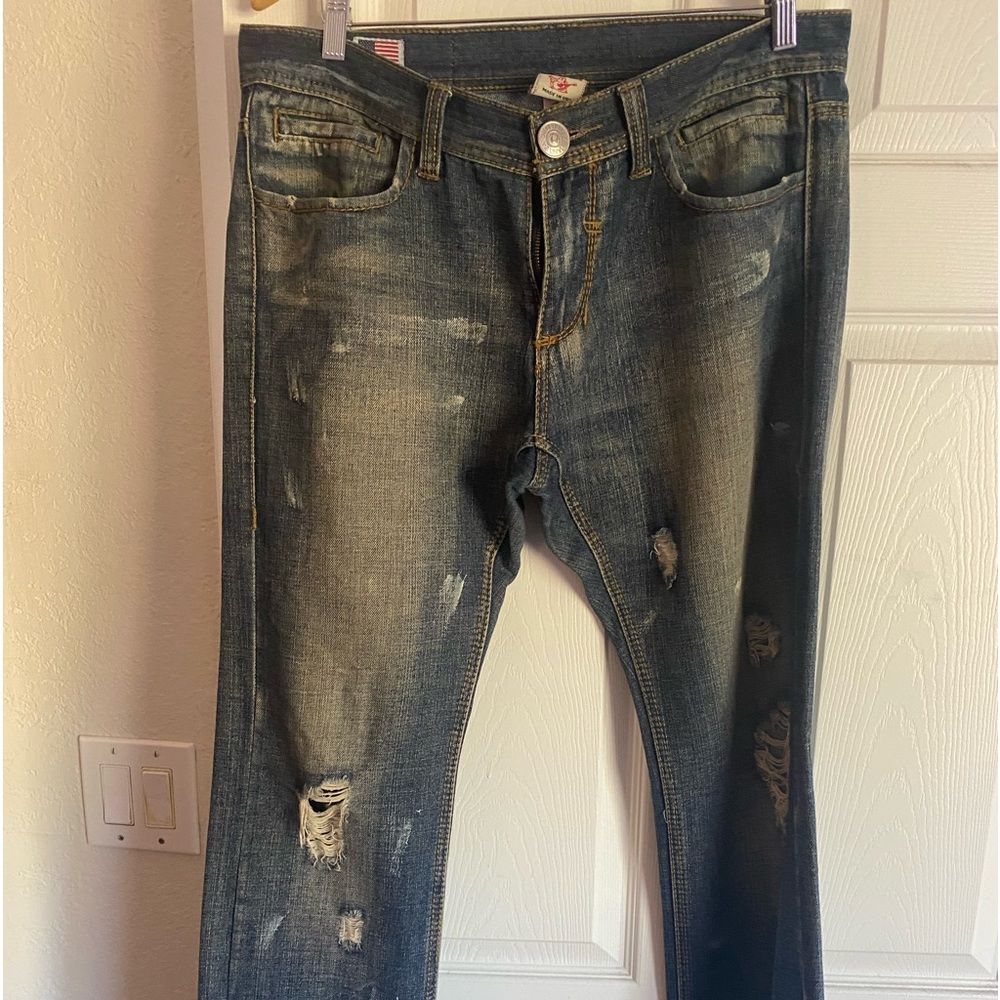 True Religion Men Billy Giant Big T Blue Jeans. Size 34, length 32. Vintage look